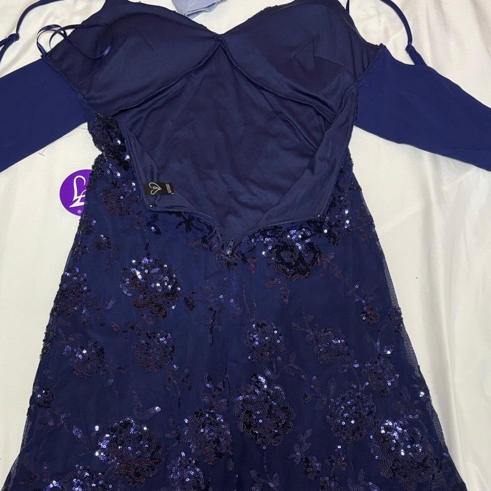 Windsor Midnight Blue Sequin Gown - Picture 3 of 4